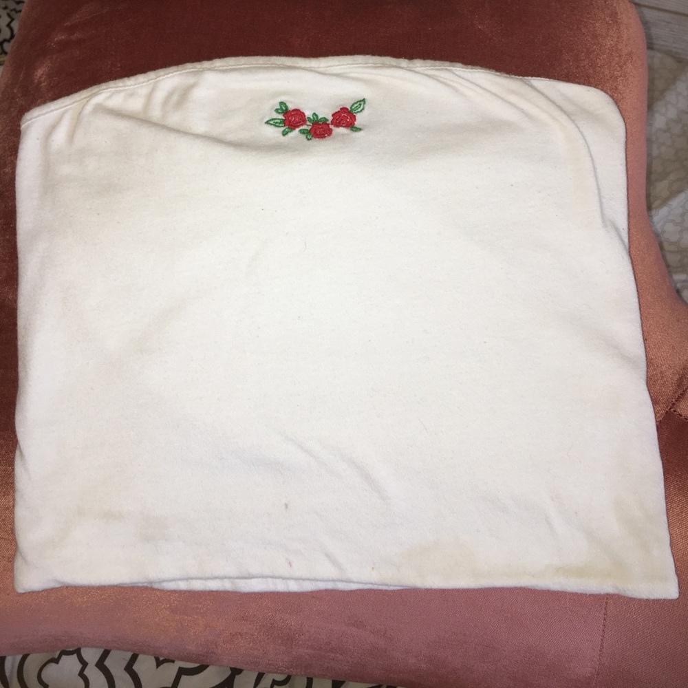 Brandy Melville floral white tube top